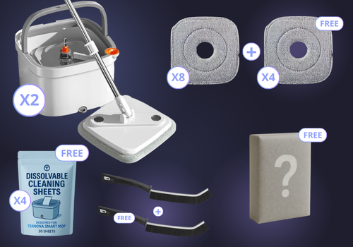 Ternona Dual Harmony Kit: 2X SMART MOP (£99.95) | 8X MOP PAD £39.95 + 4 FREE | 120 CLEANING SHEETS (FREE) | 1X GAP MASTER £9.95 + 1 FREE | 1X MYSTERY GIFT (FREE) | EXPRESS SHIPPING (FREE)